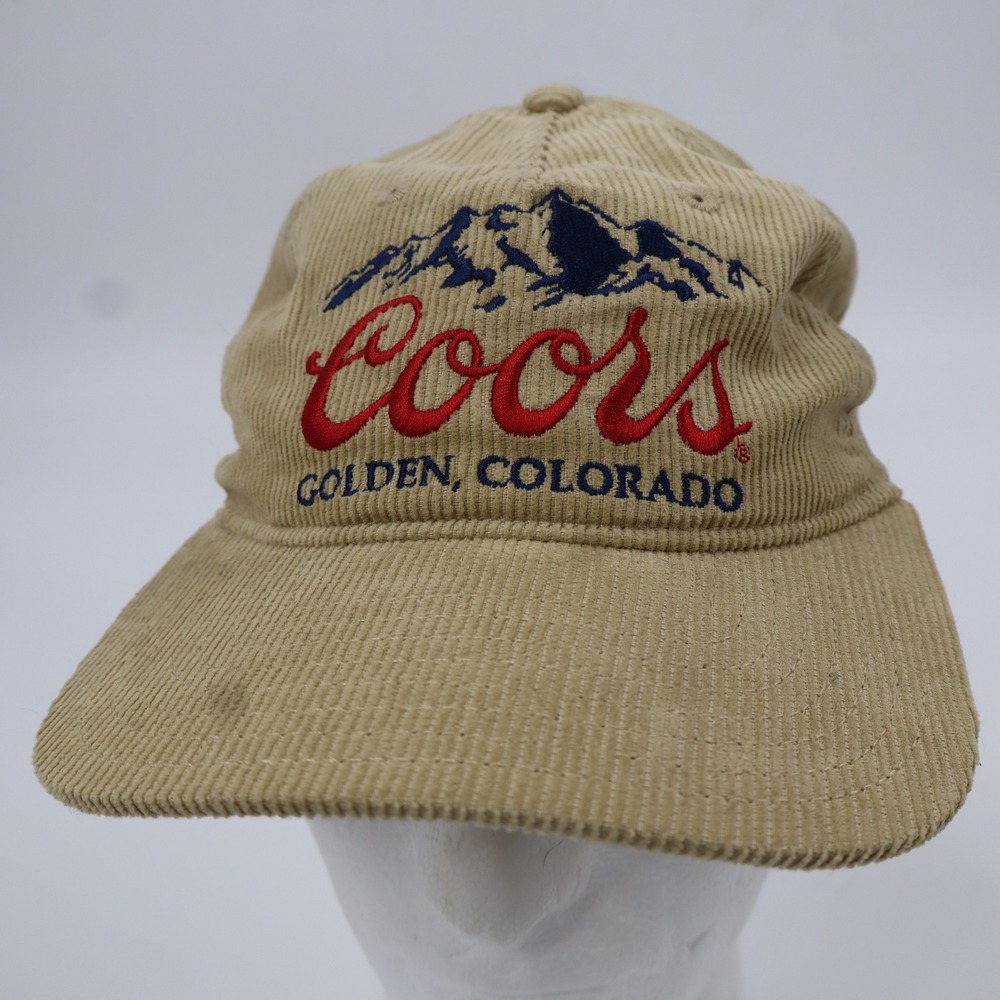 Coors Banquet‎ Corduroy Hat Mens OSFA Tan Vintage Style Golden Colorado Snapback